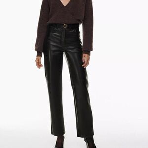 Aritzia Wilfred Melina Leather Pants Black
